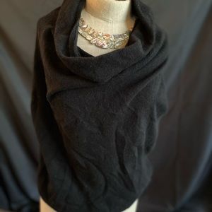 Vince XS cashmere cowl neck sleeveless blk sweater